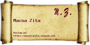 Macsa Zita névjegykártya